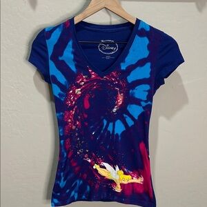 Disney Tinkerbell Shirt Tshirt Top Blue Purple Tie Dye World Parks Disneyland